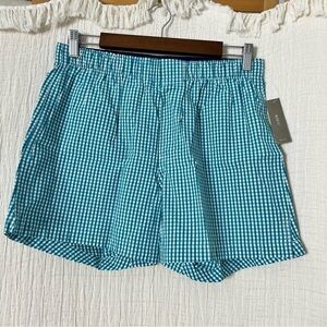 J. Crew patterned boxers for men in teal green stripes M Medium